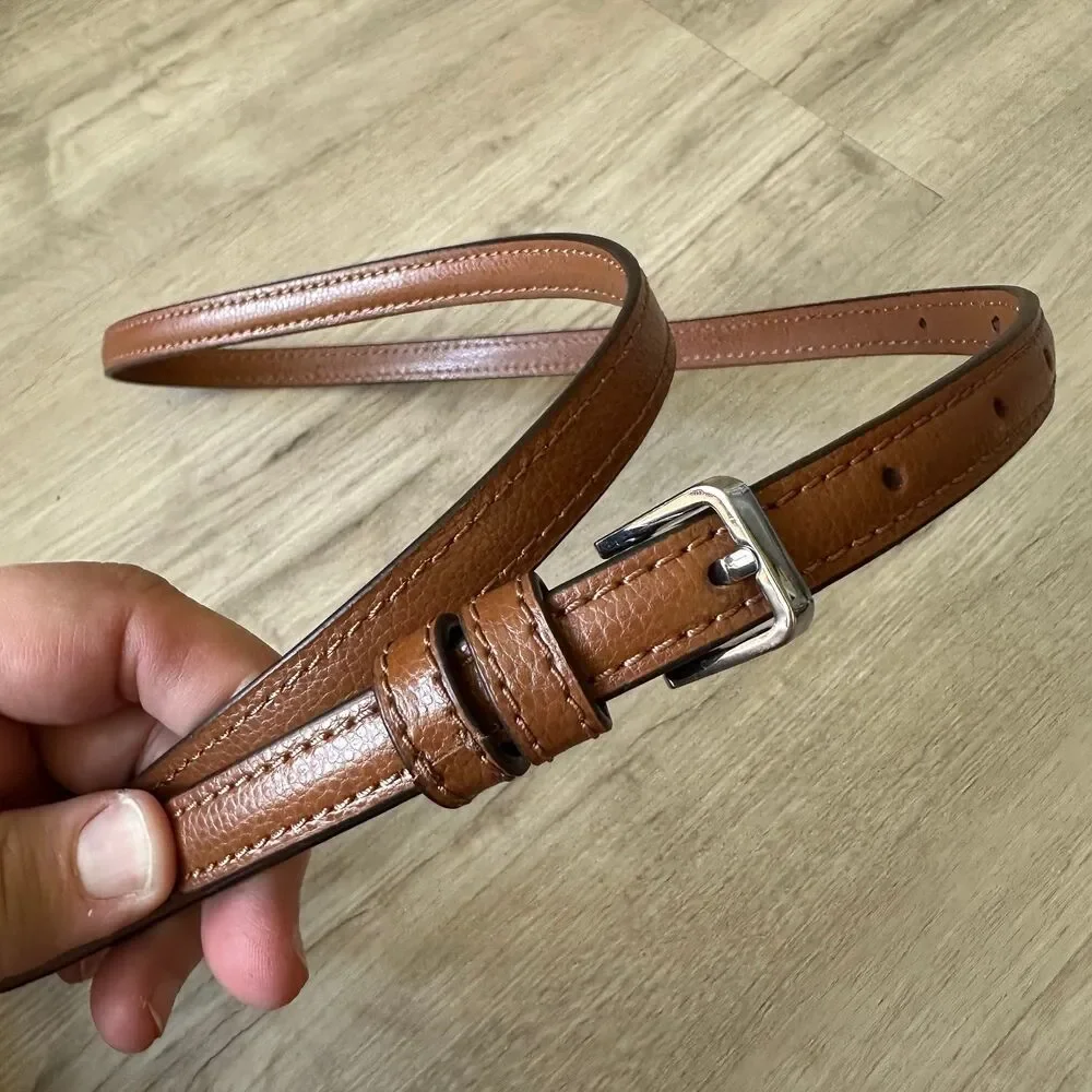 Kate Spade Crossbody Purse Strap Medium Brown Leather Silver Hardware